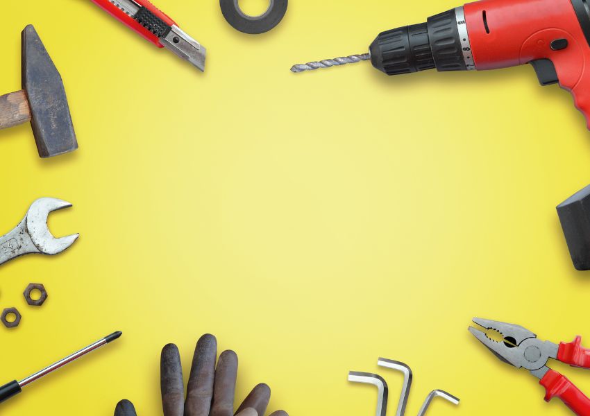 tools-in-circle-on-yellow-background