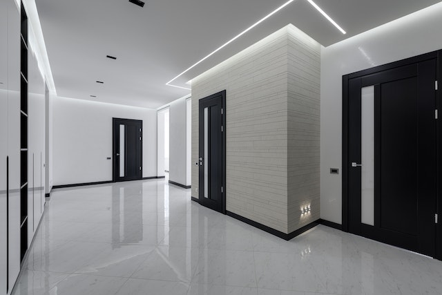 a hallway in an apartment building