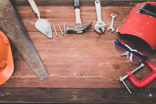 various tools sitting on a table