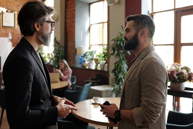 Two people having a conversation